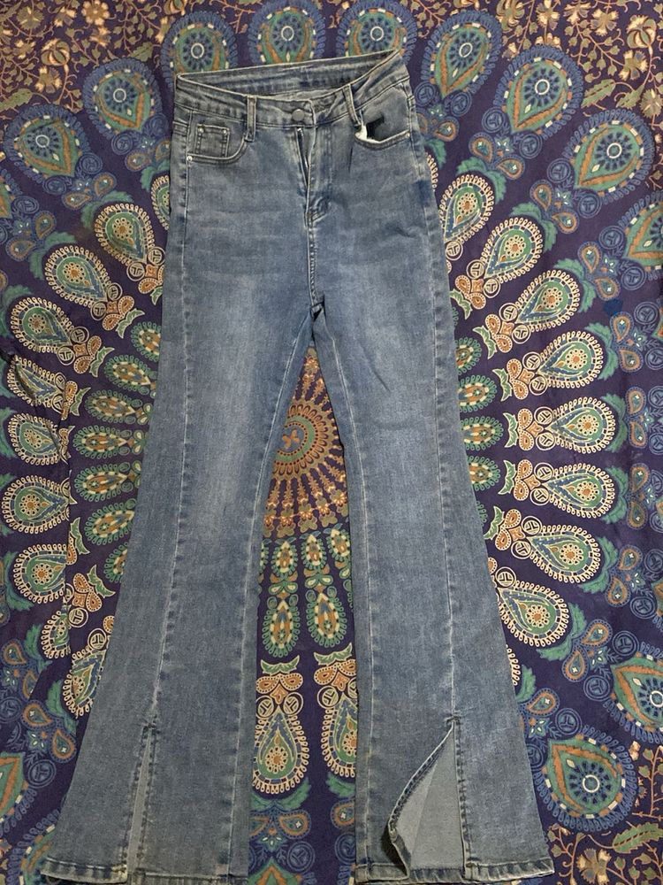 Split Hem Flare Jeans