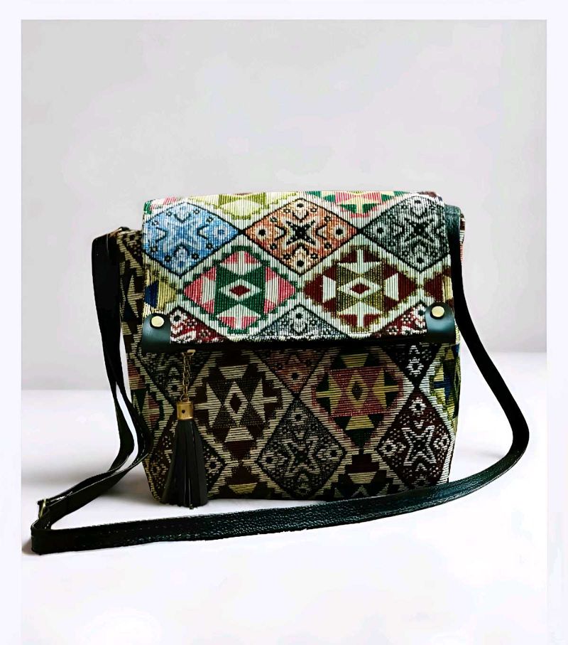 Ethnic Jacquard Crossbody Bag