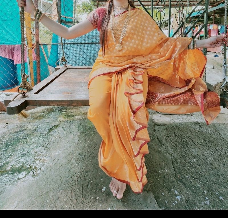 Navari Reddyment Saree.( Marathi Look)