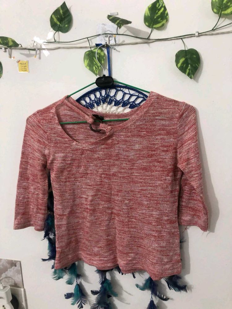Half Sleeve Cut Out Top