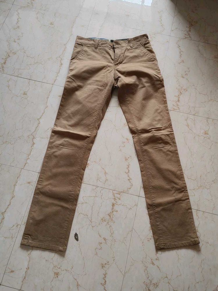 Khaki Straight Fit Pants