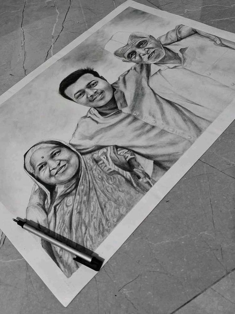 Hand-Drawn Family Portrait