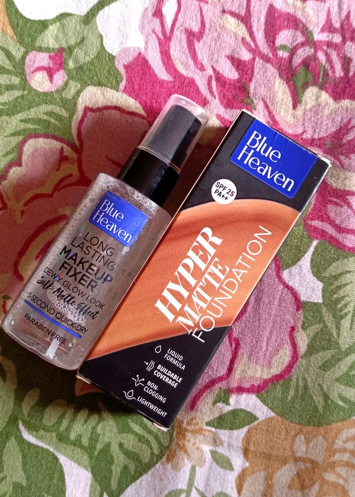 Blue Heaven Foundation And Setting Spray Combo