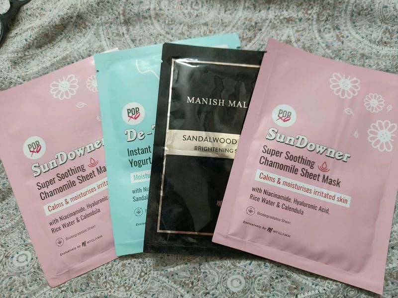 Combo Of 4 Sheet Masks