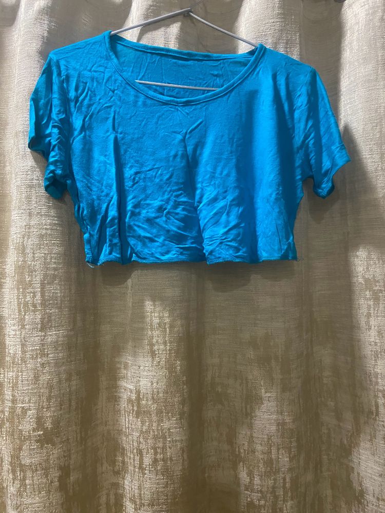 Blue Crop Top