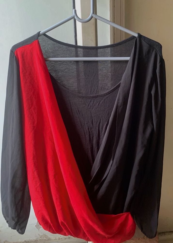 Chic Red &amp; Black Top