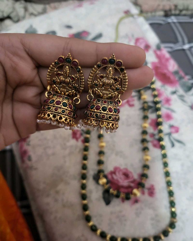 Ethnic Jhumka Earrings &amp; Necklace