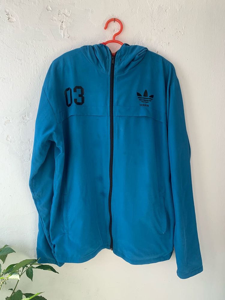 Adidas Blue Zip-Up Hoodie