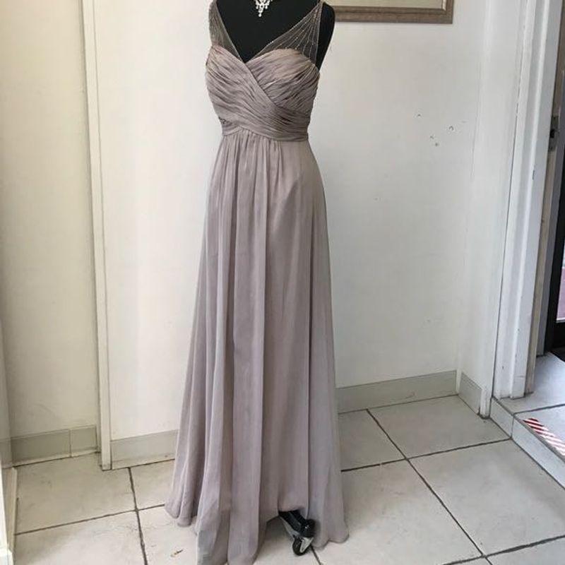 Elegant Beaded-Shoulder Maxi Dress