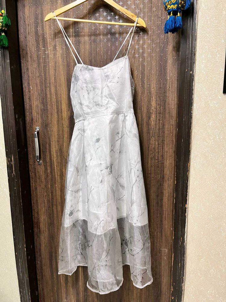 Sheer White And Black Spring Dress