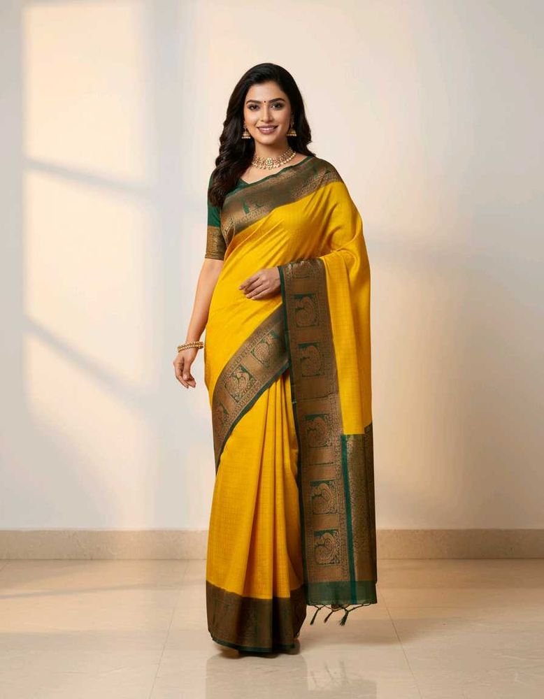 Elegant Yellow Silk Saree