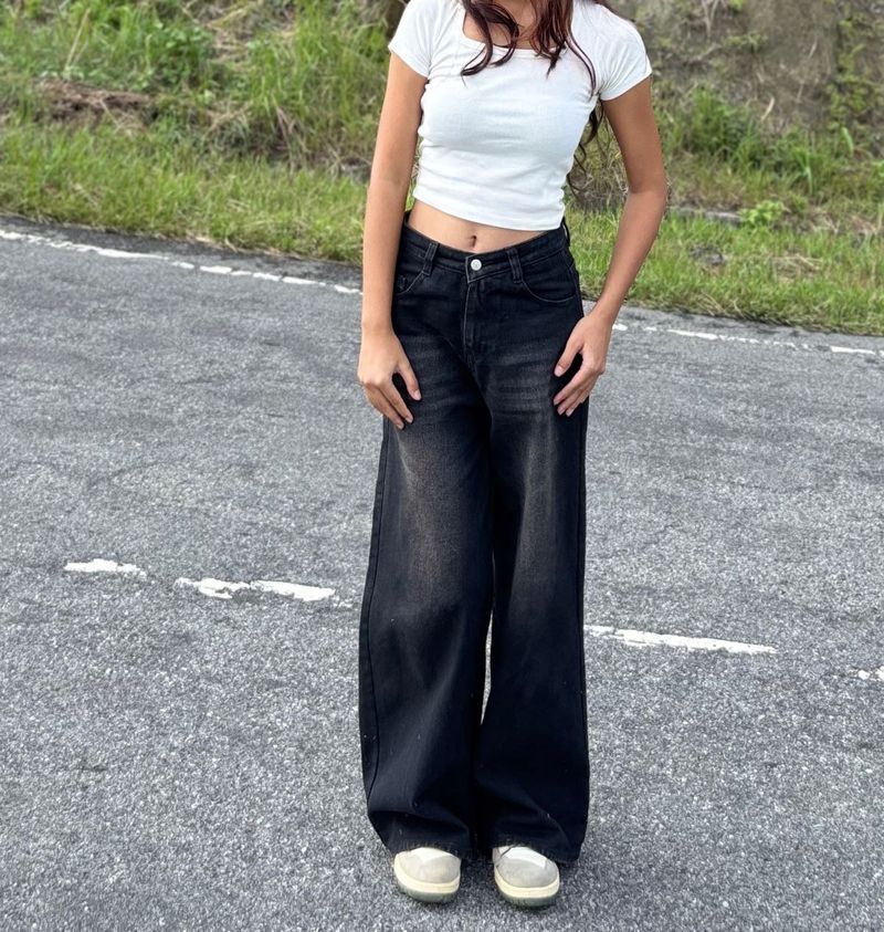 Black Wide Les Jeans