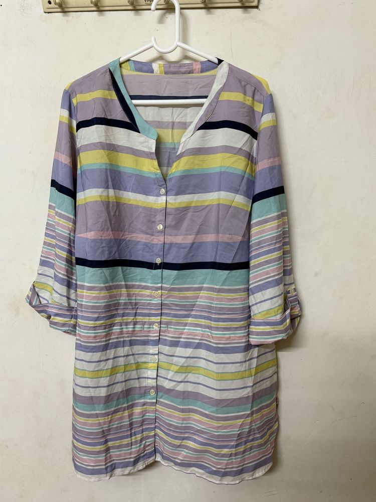 pastel button down shirt
