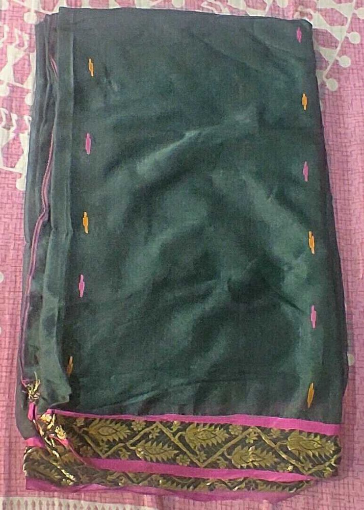 Green And Pink Saree
