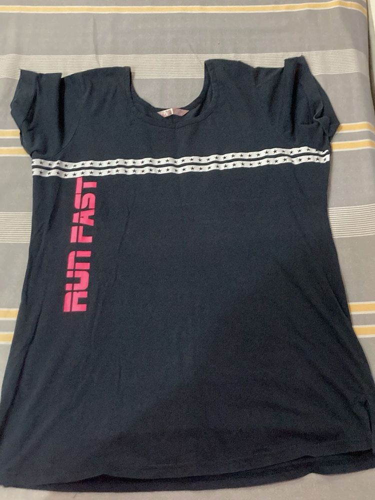Navy &#39;Run Fast&#39; Tee