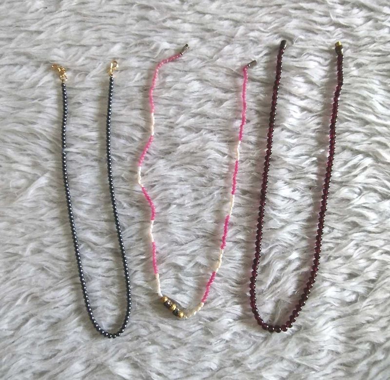 Multi Small Bead Chain Set Of 3