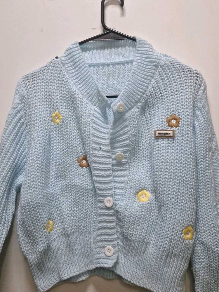 Cute Floral Knit Cardigan