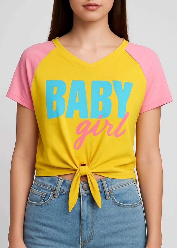 Color Block &#34;Baby&#34; Print