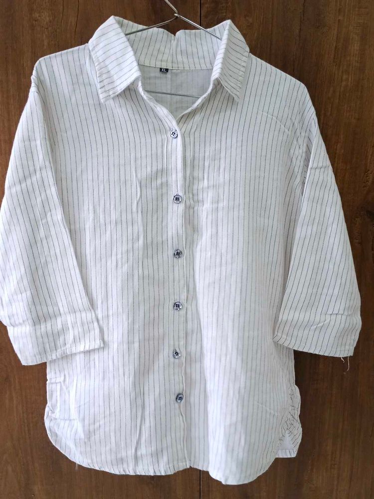 Striped White Shirt