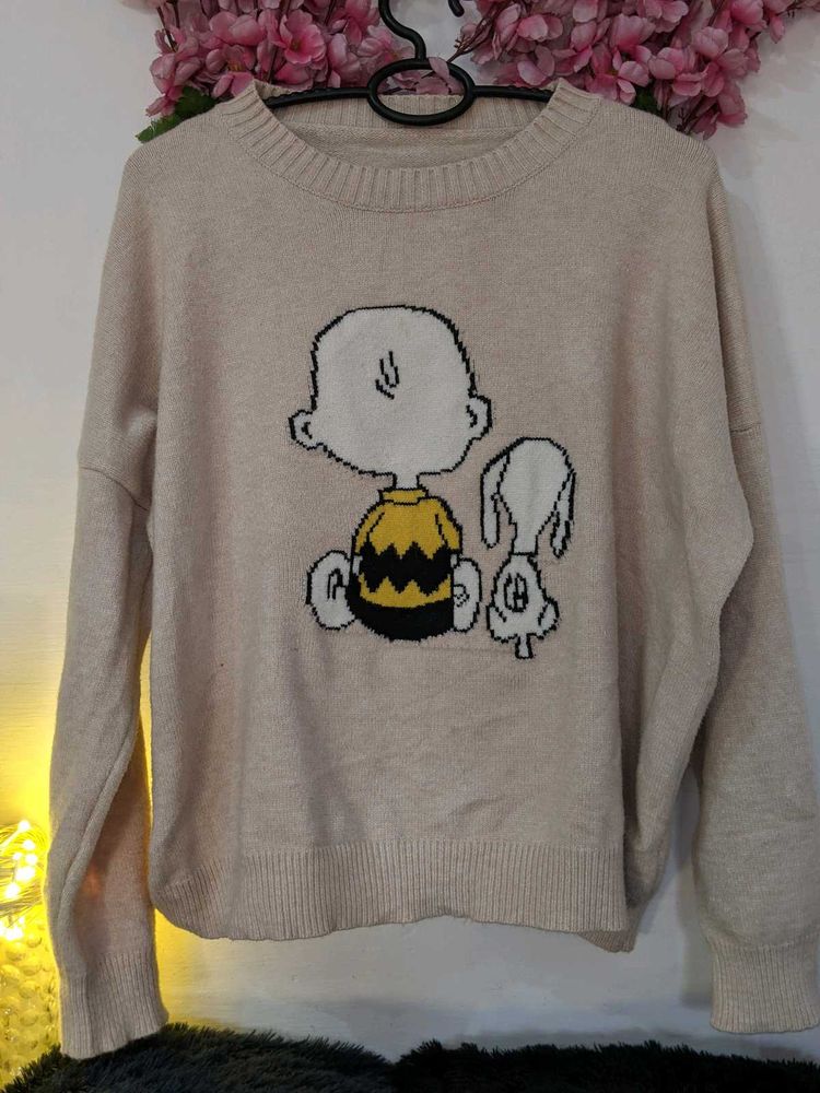 Oversized Bunny Cartoon Sweater