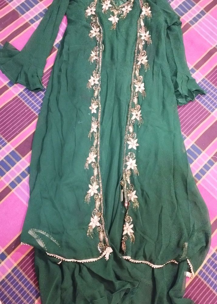 Long Frock With Handwork Full Koti