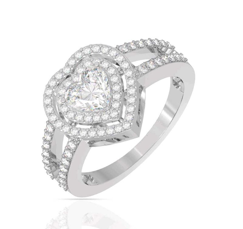 Real 925 Silver Heart Ring
