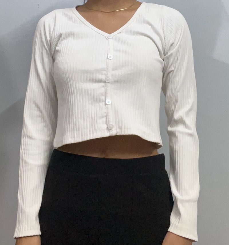 White Long Sleeve Top