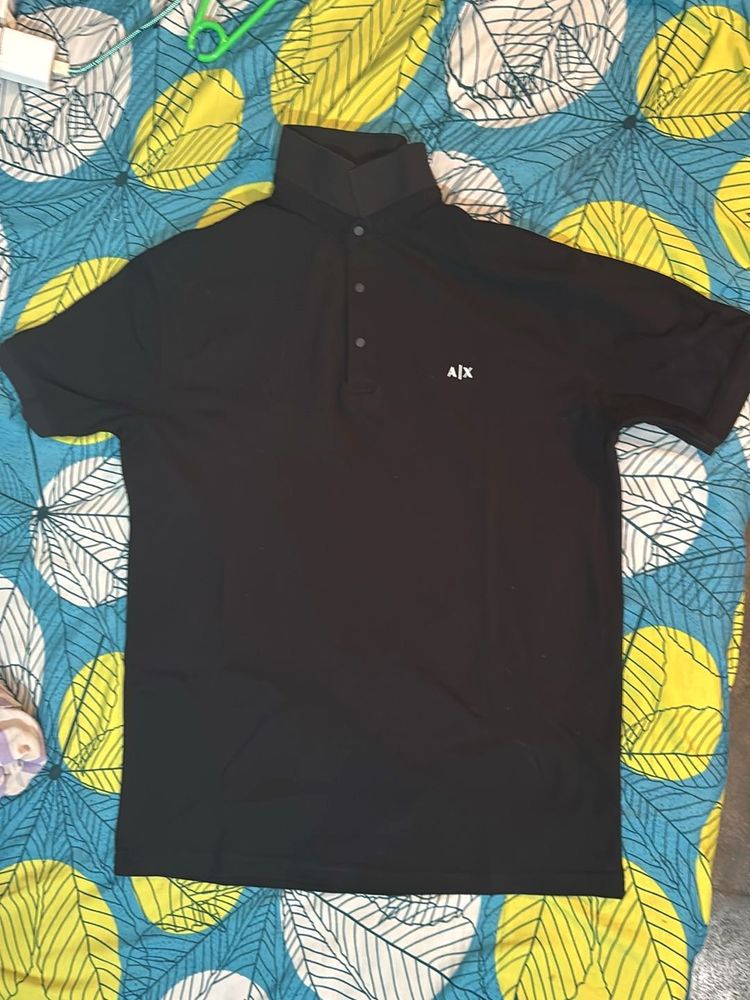 Armani Exchange Black Polo Shirt