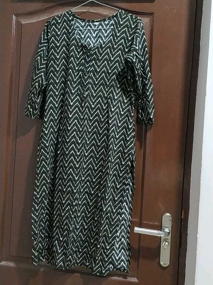 Chic Zigzag Print Kurta