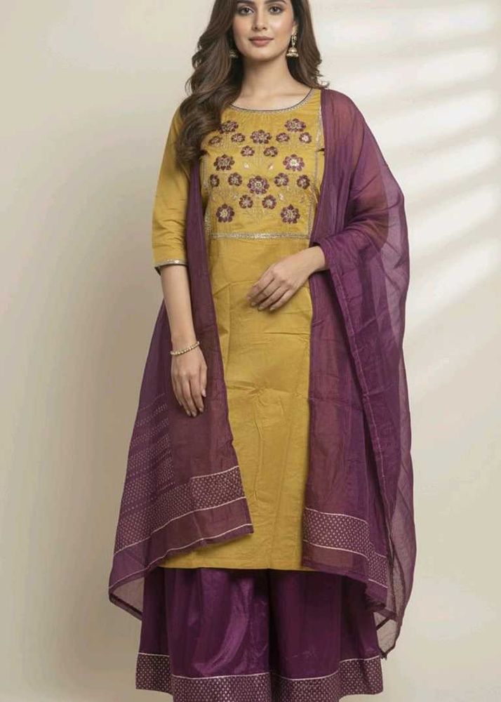AURELIA Elegant Mustard Kurta Set XXL (2XL)
