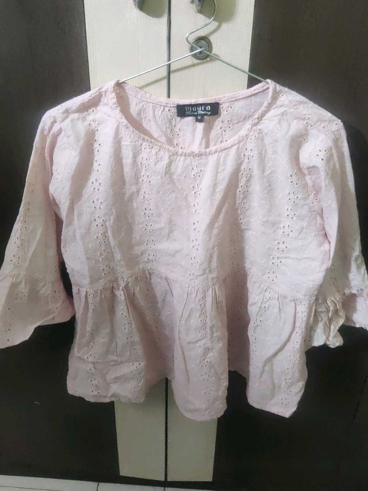 Pink Embroidered Top