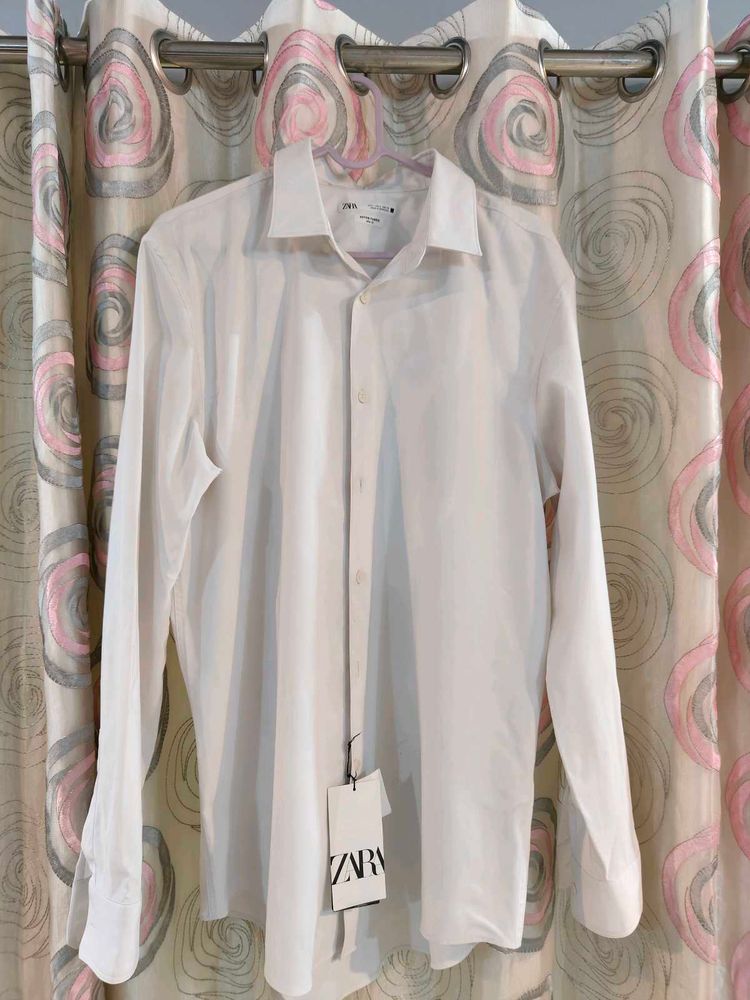 Zara White Long Sleeve Shirt