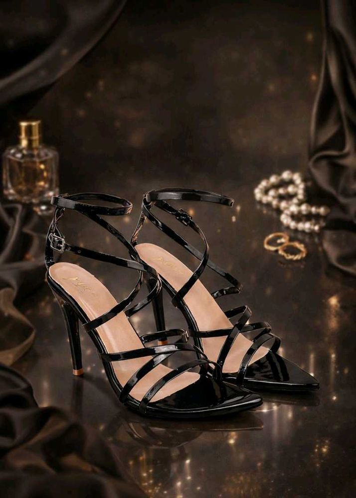 Elegant Black Strappy Heels