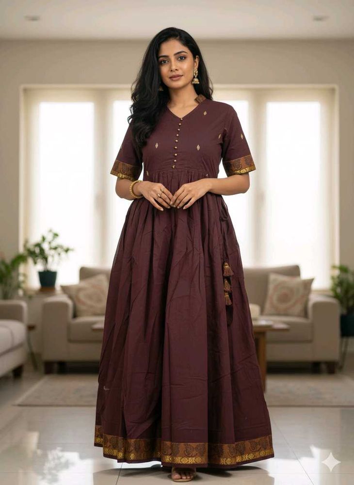 Pure Keral Cotton Elegant Ethnic Gown
