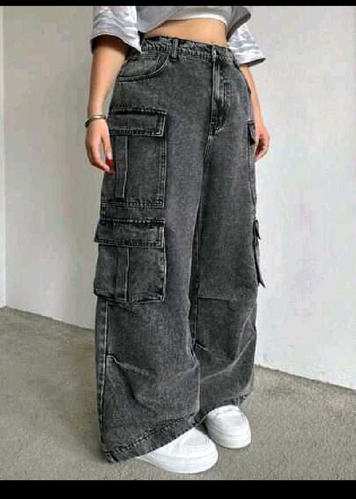 Black Wash Cargo Jeans