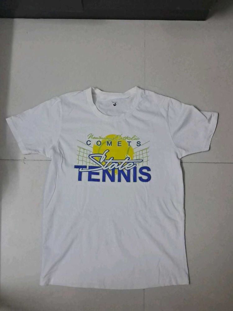 White Graphic Print Tee