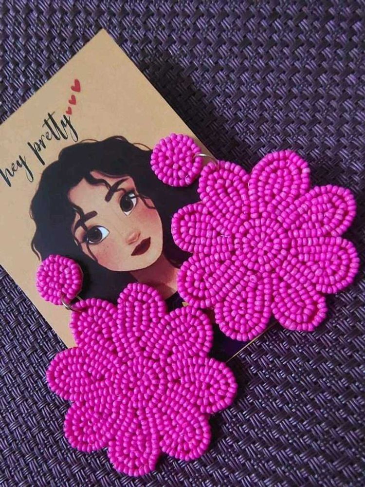Pink Flower Earrings💖