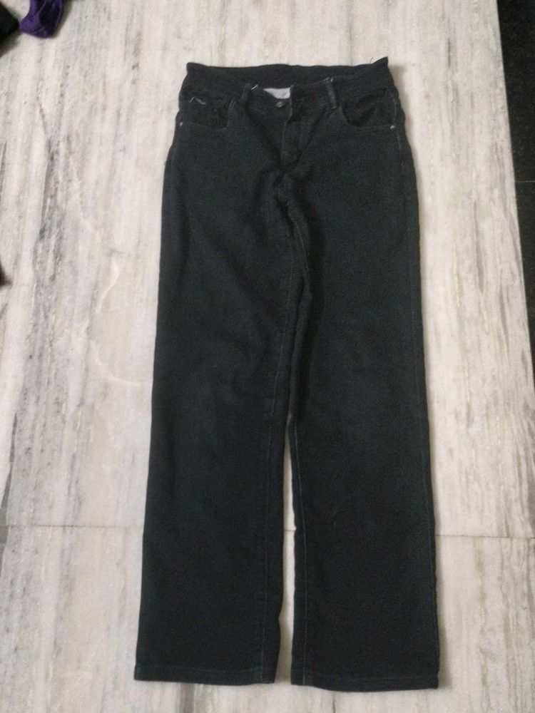 Charcoal Colour Straight Fit Pants