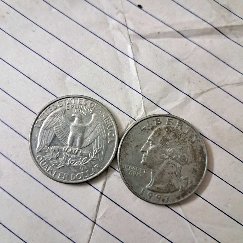 2 1990s Quarter Dollar