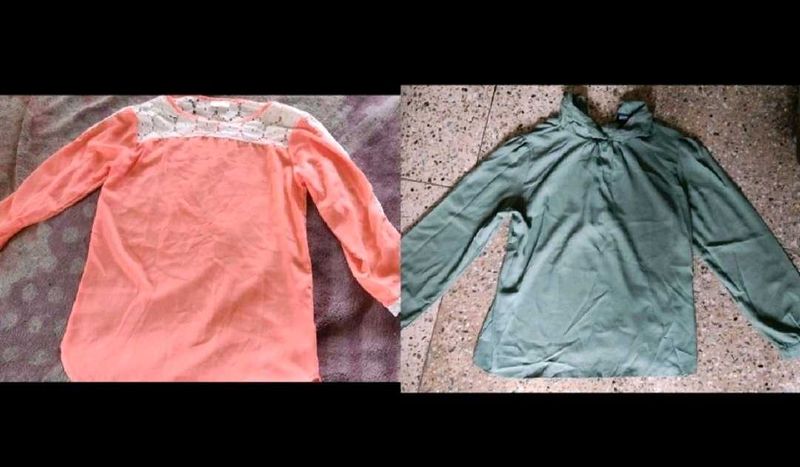 Pretty &amp; Stylish Pink And Green Tops.