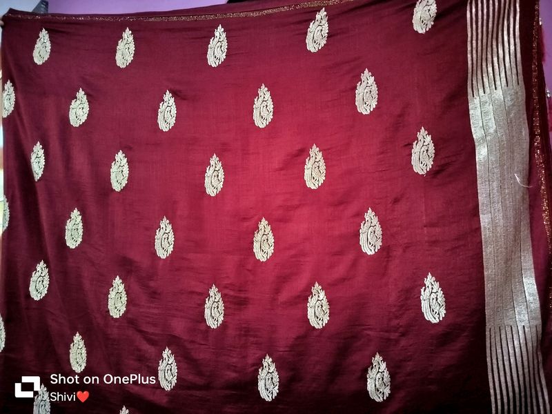 Maroon Saree❤️ Price Drop