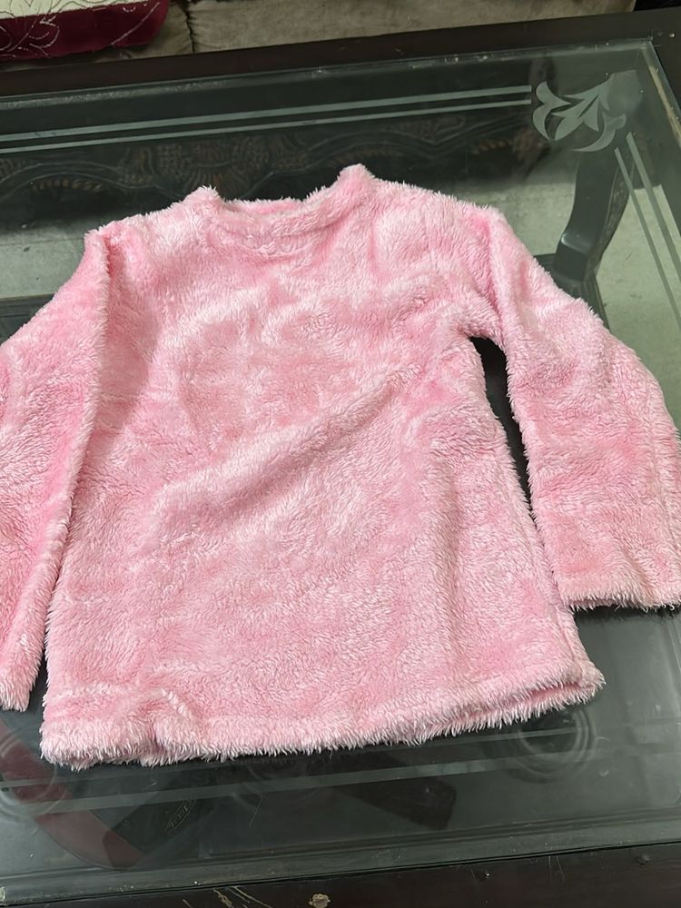 Pink Fur Top For Girls