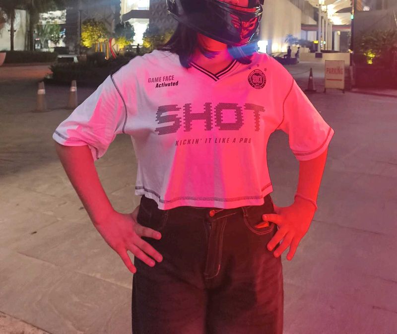 max White Graphic Cropped T-Shirt