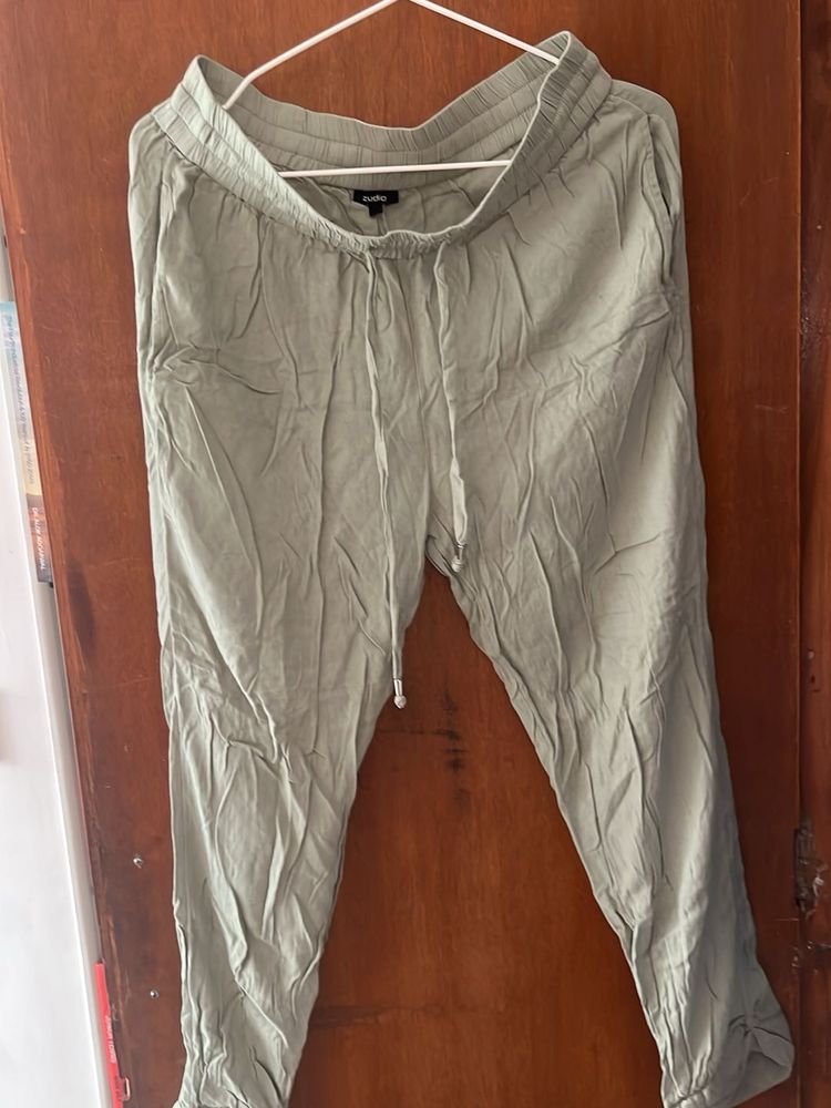 Olive Green Casual Pants