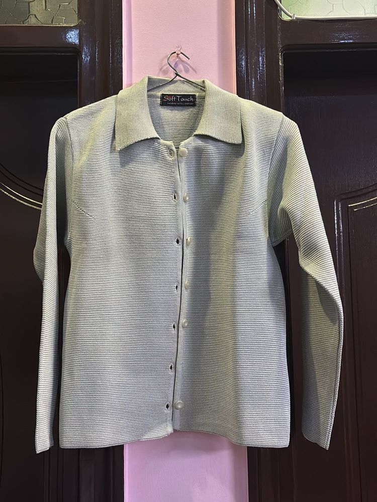 Beautiful Grey Woollen Cardigan For Women
