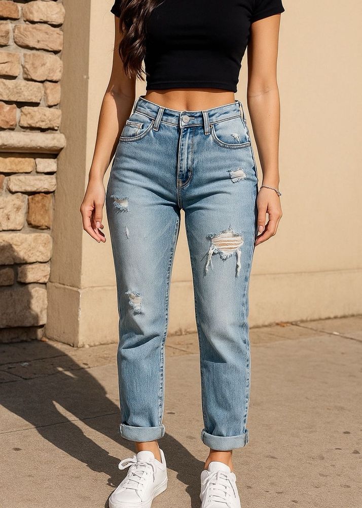 Distressed Denim Jeans