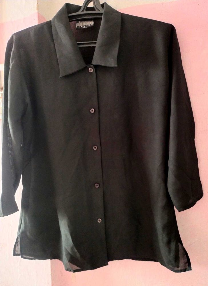Elegant Black Button-Down Top