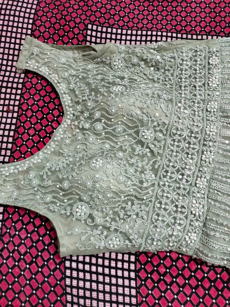Elegant Silver Embellished Gown