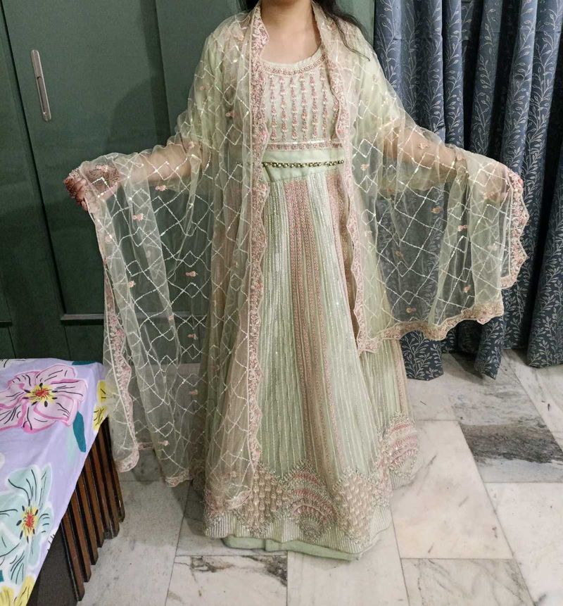 Elegant Ethnic Gown with Dupatta