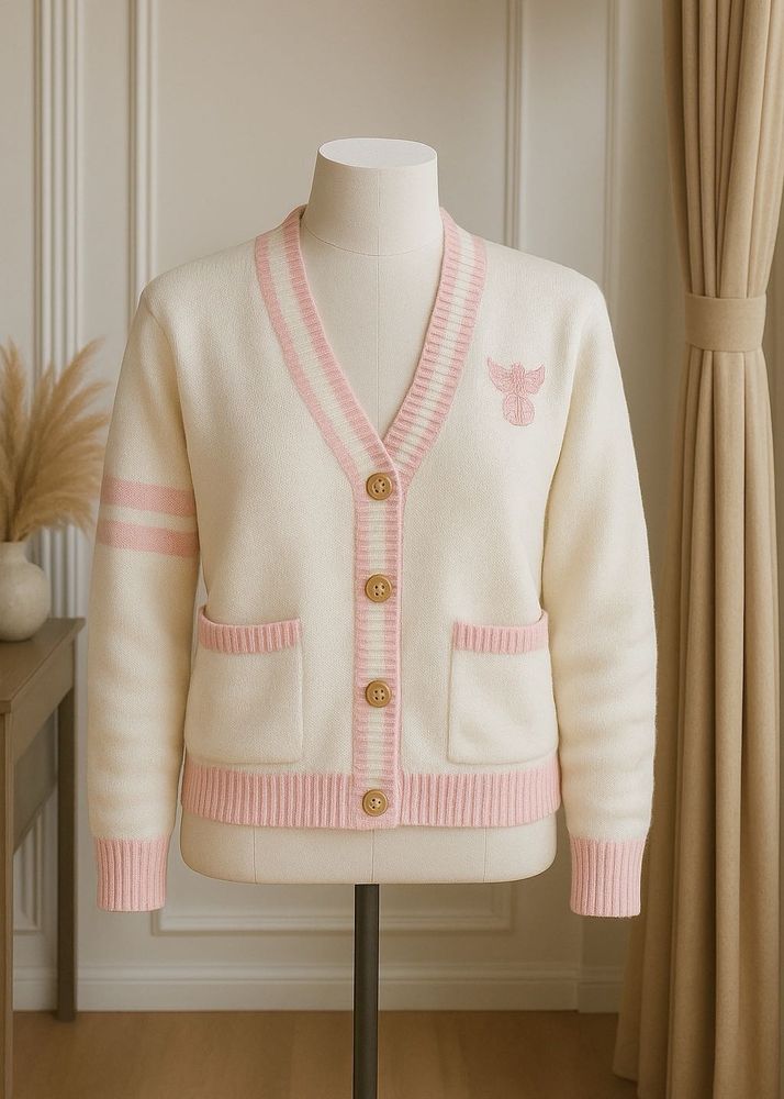 Preppy Pink &amp; Cream Cardigan